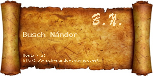 Busch Nándor névjegykártya
